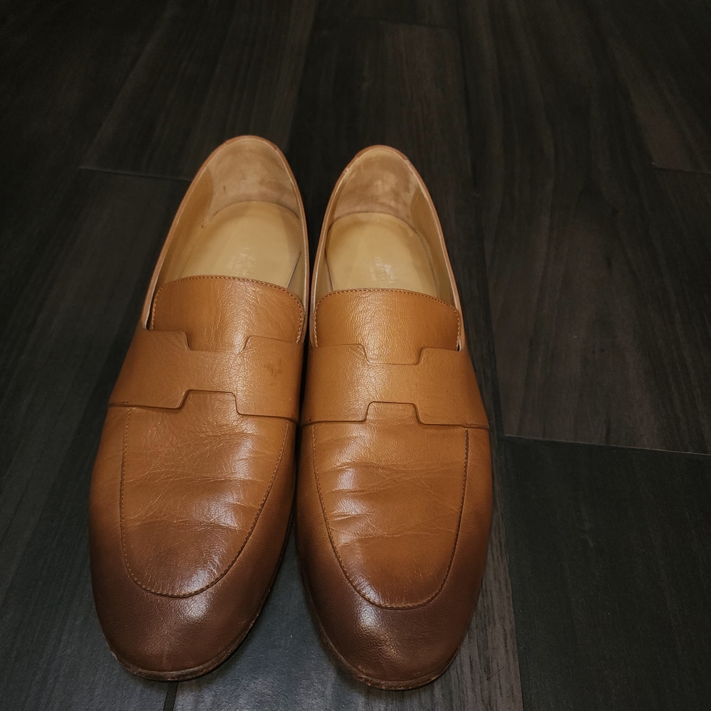 Hermes Tan Leather Oxfords